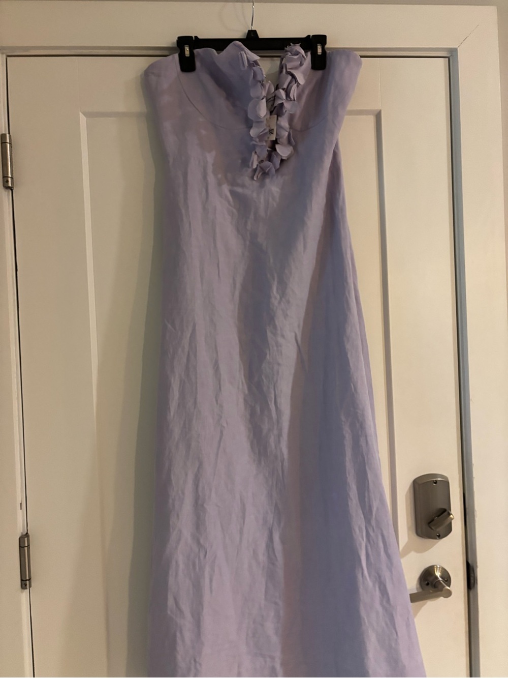 Sonya Moda for Anthropologie One-Shoulder Lilac Petal-Trim maxi Dress - Picture 9 of 16